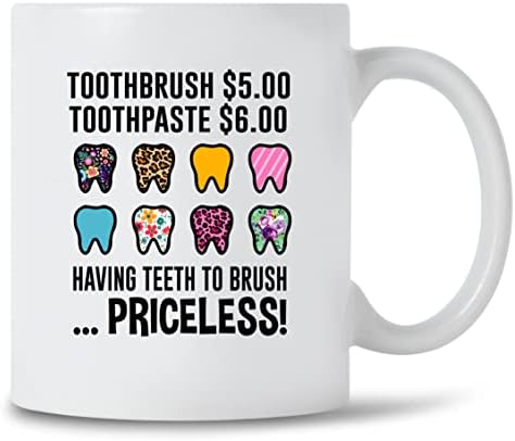 Ter dente para escovar a caneca inestimável para dentista higienista caneca de caneca de caneca Paz adora ortodontista