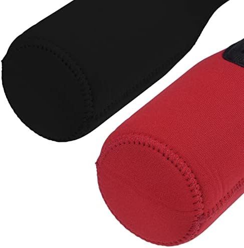 Meccanaxity Beer Bottle Bottle Sleeves Cooler Isoler Isols Capas de neoprene colapsível com zíper por 330 ml a 350ml, preto vermelho 1 conjunto