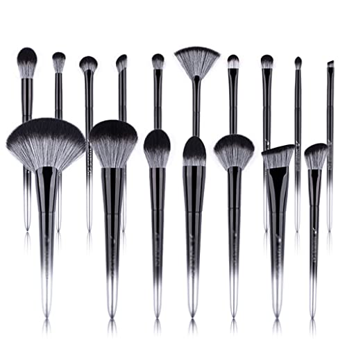 Slnfxc Cosmetic Brush- Black Silver Series Hair Brushes-Beginner e Professional Beauty Tool-Make Up Pen