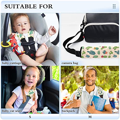 Tampas de alça de assento de carro cactus para crianças bebês 2 pcs tiras de assento de carro almofadas de almofada de ombro