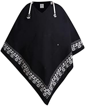 Virblatt - Homens de Poncho mexicano e mulheres Poncho | Unissex | MEXICANO PONCHO BAJA COWIE | Algodão | Cape Hooded Pancho