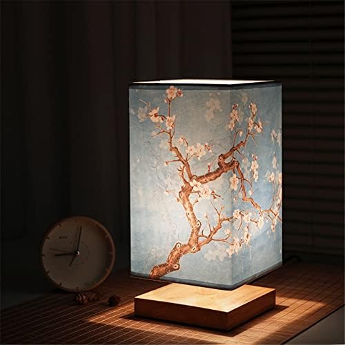 Lâmpada de bambu de cabeceira de lanterna japonesa - luminária de mesa de decoração japonesa lâmpada de flor para mesa de cabeceira, cômoda, sala de estar, quarto de crianças, dormitório, escritório