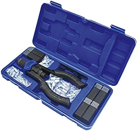 Astro Tools 1455 Kit Setter de Rivet Hand Rivet - Metric & SAE com pregos de rebite, multicolorido
