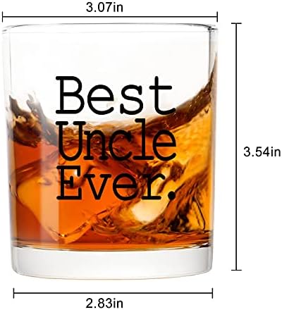 Melhor tio Ever Whisky Glass for tio - Voas de uísque antiquadas para tio, tio novo, irmão de sobrinhas, sobrinhos, irmãs, amigos, tio presentes para Natal, aniversário, dia dos pais, 10oz