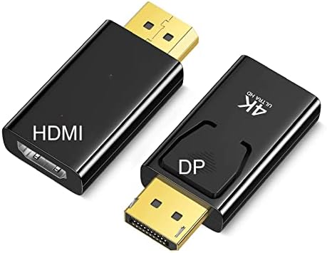 4K DisplayPort para adaptador HDMI, porta DP PC para conversor HDMI para adaptador HDMI UNI-Directional de alta velocidade DP compatível com HP, Dell, GPU e Fore