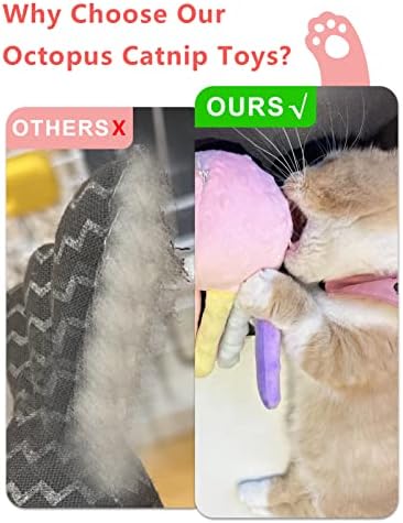 Brinquedos de Catnip Madholly para Cats - 2pcs Octopus Cat Kicker Toys com Catnip Balls - Cat Tooth Krew Toy Toy Toys Toys