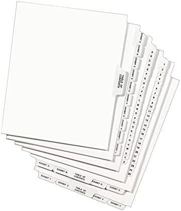 Avery 01338 Avery Legal Exposition Side Divider, Título: 201-225, Carta, White