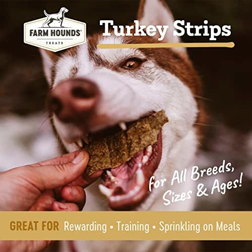 Farm Hounds Premium Turquia Natural Premium para cães, feitos de perus criados humanamente, sem enchimentos adicionados, guloseimas de cães de peru ricas em nutrientes, guloseimas de cachorro deliciosas saudáveis, feitas nos EUA