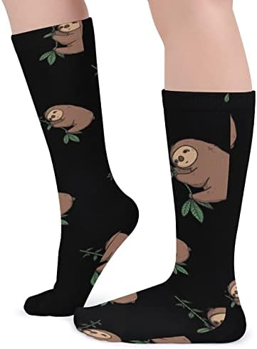 WeedKeycat Cute Sloth Meias grossas Novelty Funny Print Graphic Casual Warm Mid Tube Meias para o inverno