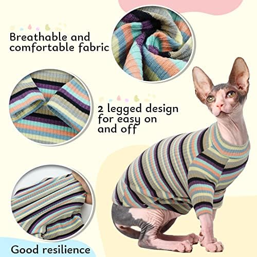 O Ouobob Sphynx gato sem pêlos camisa de gatinho macio roupas de gatinho respirável camisetas de algodão suéter de estimação