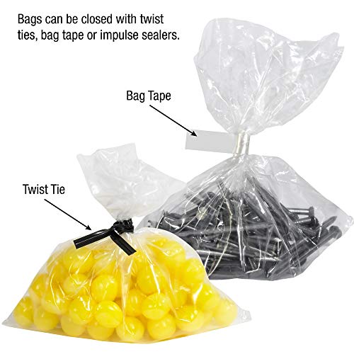 Poly Bag Guy 9 x 9, 4 mil Sacos de Polis de Plástico Clear Plástico Aberto de 4 mil