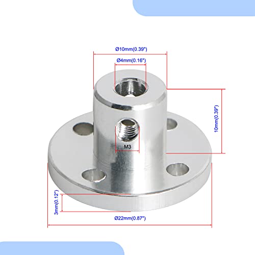 ACUPO DE FLANGE RÍCIDO DE AOPIN Eixo de acoplador interno de 4 mm para impressora 3D, conector de acoplador de motor de 13 mm / 0,51