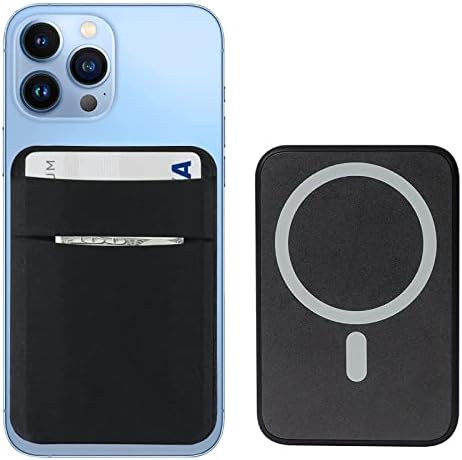 Carteira magnética compatível com magsafe, lycra portador de cartão de telefonia dupla carteira de camada compatível com
