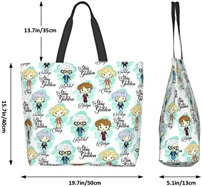 Golden Girls Canvas Tote Bag Merchandise for Gifts Shopping Viagem de praia Trabalho grande bolsa de supermercado portátil reutiliza