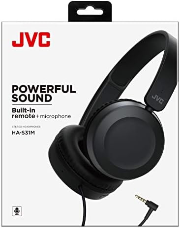 JVC leve nos fones de ouvido com som poderoso, remoto integrado e microfone para smartphones - has31MB