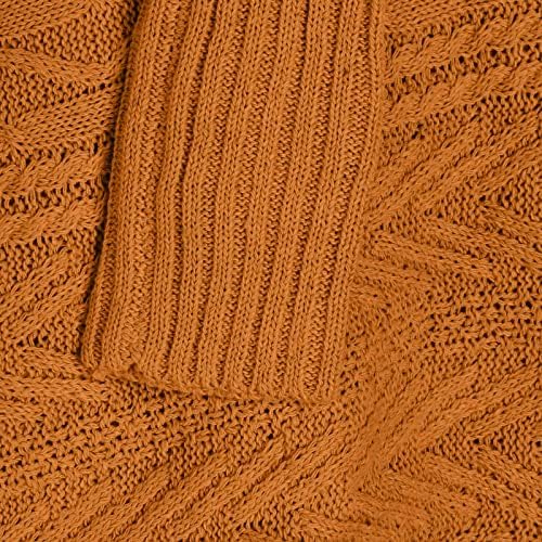 Suéter de malha de cabo casual feminino enorme manga longa colorido malha de cor sólida outono outono do inverno tampo