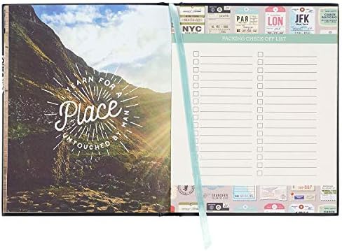 C.R. Gibson Aventures Waits Travel Journal e Guided Planner, 6.5 '' W x 8 '' L, 200 páginas