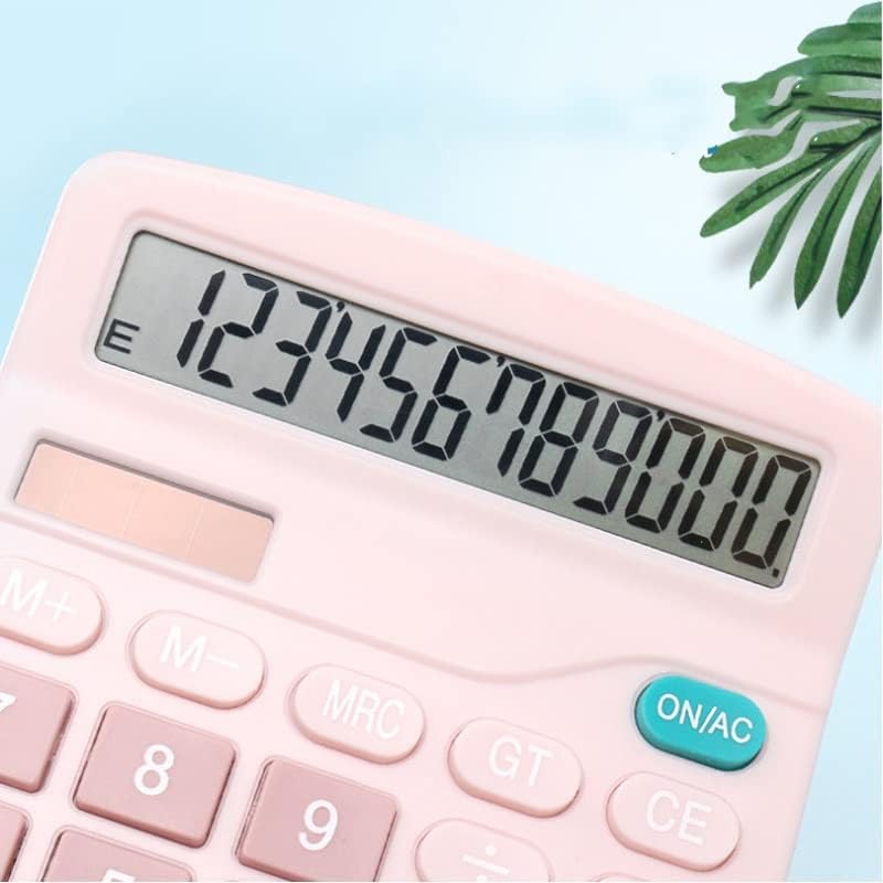 JFGJL Blue Pink Pink 12 Digit Desk Solar calculadora grande Botões grandes Ferramenta de contabilidade de negócios financeiros