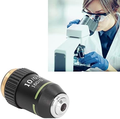 Acessório de lente achromático de kadimendium, combinação perfeita de combinação 10x lente de microscópio objetivo de largura de 20,2 mm de imagem transparente para substituição