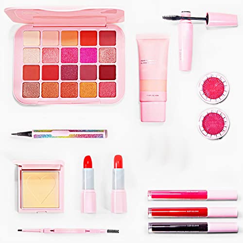 Meu kit de maquiagem de maquiagem de unhas para mulheres kit de maquiagem completa Conjunto de presentes multiuso kit de maquiagem inclui o conjunto de maquiagem de malha de escova de sombra para os olhos ou feixes de lips de brilho labial e feixes de linha labial