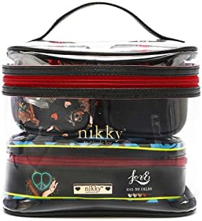 Destiny de Nicole Lee 4 peças Defina bolsa clara de maquiagem cosmética Tamanho da viagem de viagem Organizador Eco Couro para mulheres