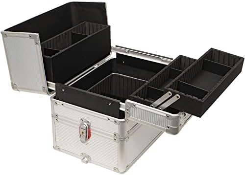 Ver Beauty 6 em 1 Professional Rolling Makeup Hairstylist Case Case Organizador de organizador de cosméticos com 4