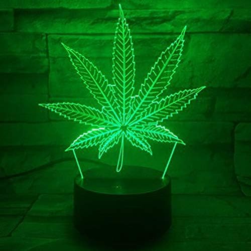 420 Leaf 3D LED Tabela Lamp Light Night Light Optical Visual Illusion Decoração de casa iluminação