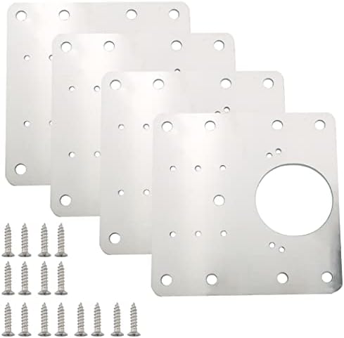 Placa de reparo da dobradiça do armário YHXIXI 4pcs aço inoxidável quadrado da porta do armário com dobradiças com dobradiça