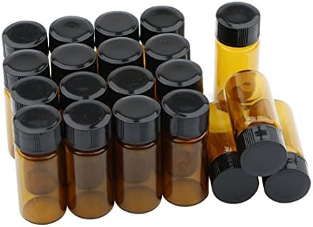 Newzoll 20pcs 3ml de frascos de vidro com garrafas marrons de tampa frascos de amostra