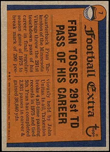 1976 Topps 7 Record Breaker Fran Tarkenton Minnesota Vikings Ex/Mt Vikings Georgia