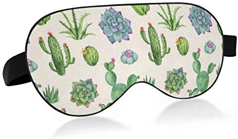 Alaza aquarela cactus cacti máscara de sono para homens máscara de olho para dormir máscaras de dormir de resfriamento engraçado