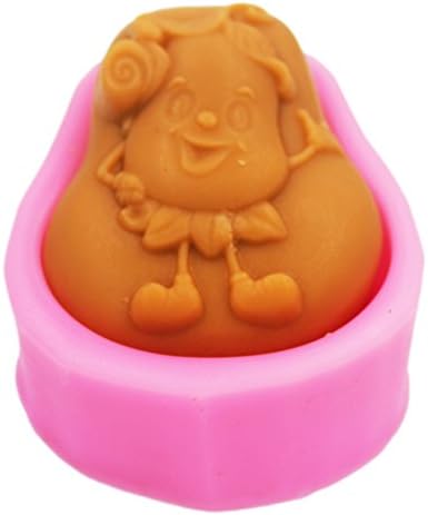 Longzang Pear Cartoon Molde S406 Art Silicone Soap Craft Diy Moldes de vela artesanal