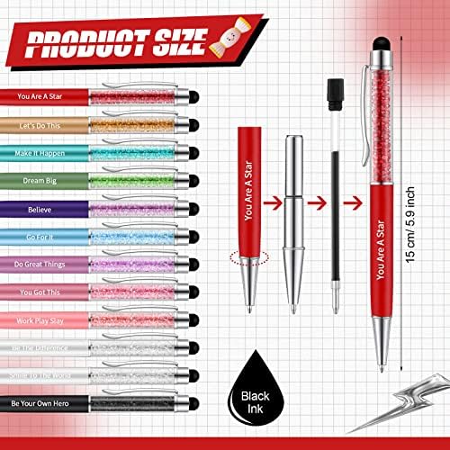 48 PCs Motivational Inspirational Cans Crystal Bling Custom caneta cristã de caneta caneta de caneta estridente citações vibrantes