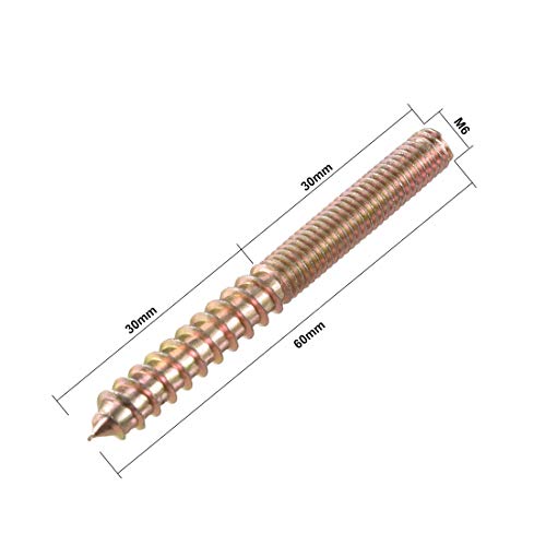 Uxcell M8 parafusos de parafusos de 3 parafusos de cabeça dupla parafuso auto-tapping de 8 mm de mobília de madeira de 8 mm pernas