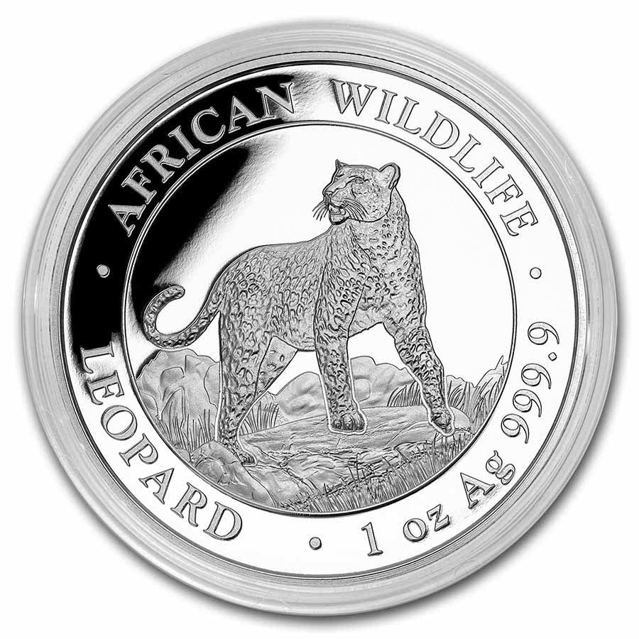 2022 Somália 1 oz prata africana a vida selvagem Leopard 100 xelins vendedores