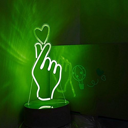 3D Gesto de coração Eu te amo sinal Night Light Light USB Touch Switch Decor Lâmpada animal mesa de mesa lâmpadas de ilusão óptica 7 Luzes de cores Luzes Lâmpada de mesa Lâmpada Lúvica Love Aniversário Crianças Presente de brinquedo