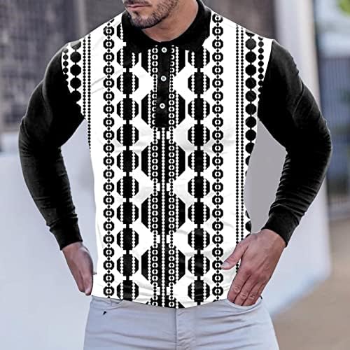 XXBR Camisas pólo masculinas, Fall Street Art Graphic Funny Print Button Button Muscle Muscle Slim Fit Sports Sports Novty camisa