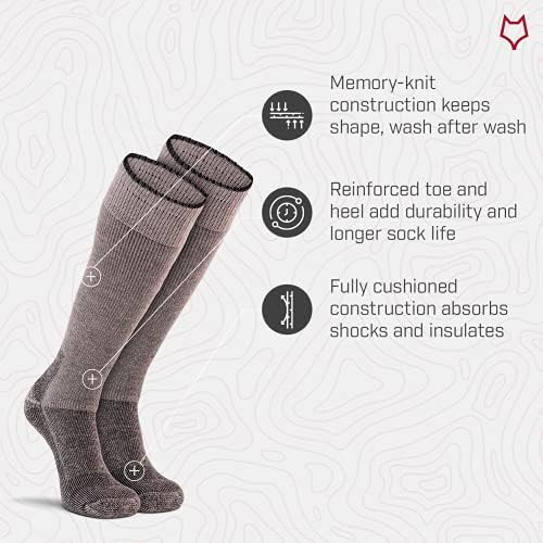 Meias térmicas de lã do raio Fox para homens de peso médio de peso pesado meias de bota de bota términadas para desempenho
