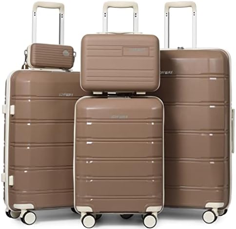 Bagagem de Joyway Conjuntos de 5 peças ， Bagagem de viagem de rolamento leve e rolante com TSA Lock ， Bagagem Conjunto de bagagem