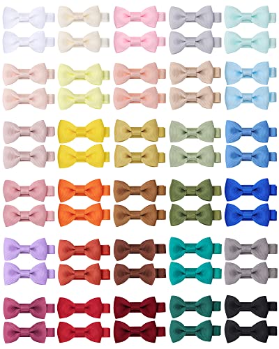 JollyBows 60 PCs Clipes de cabelos para bebês Armões para meninas Alinhadas de cabelos de criança totalmente alinhados para recém -nascidos acessórios para cabelos finos