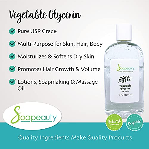 Glicerina vegetal de saboutas Non-OGM Natural | Produtos cosméticos, pele, cuidados com o cabelo, fabricação de sabão, usa casa de 5 oz