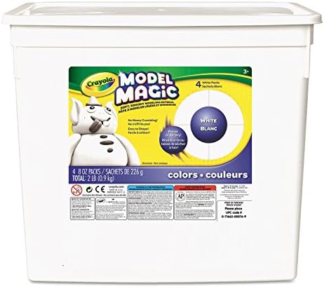 Crayola 574400 Modelo composto de modelagem mágica, 8 oz cada pacote, branco, 2 libras.