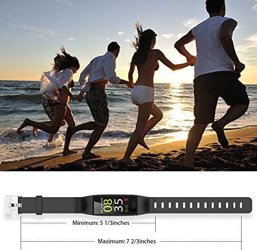 Zururu Fitwatch XP Fitness Tracker Bundle preto com uma alça de substituição azul