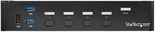 Startech.com 4 Porta DisplayPort KVM Switch - Switch DP KVM com áudio e hub USB 3.0 embutido para periféricos - 4K 30Hz