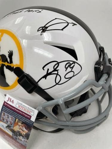Brett Keisel Pittsburgh Steeler assinou capacete de tamanho completo JSA COA QB em Cruz Hair - Capacetes NFL autografados