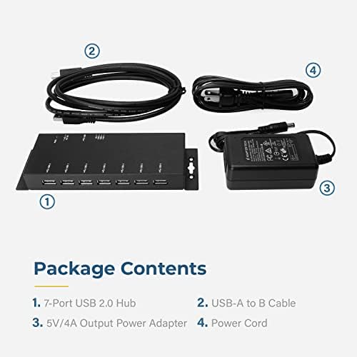 Coolgear Metal 7-Porta USB 2.0 Hub para PC-MAC com adaptador de energia
