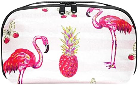 Flamingo Animal Pink Makeup Bag Zipper Bolsa Travel Organizador cosmético para mulheres e meninas