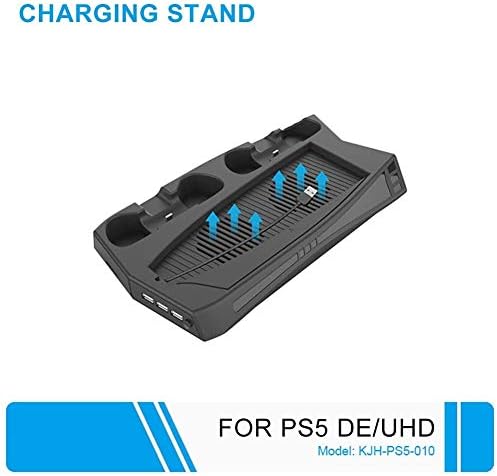 GPPZM Charging Stand With Fan Roling 3 USB Hub Charger Porta do refrigerador Carregador de alça para acessórios de jogo PS5