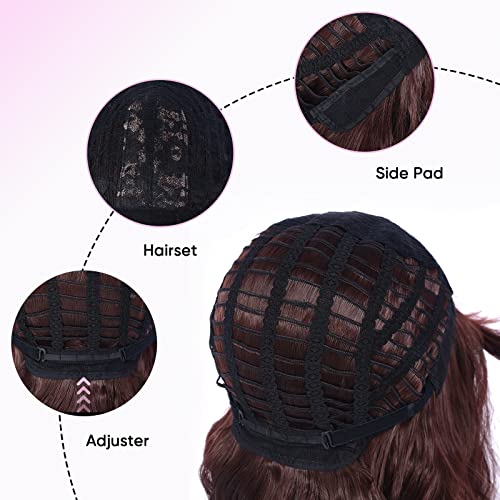 Perucas curtas do DIPACE com franja para mulheres perucas de faixa de cabeça Bangs peruca de cosplay perucas coloridas 4