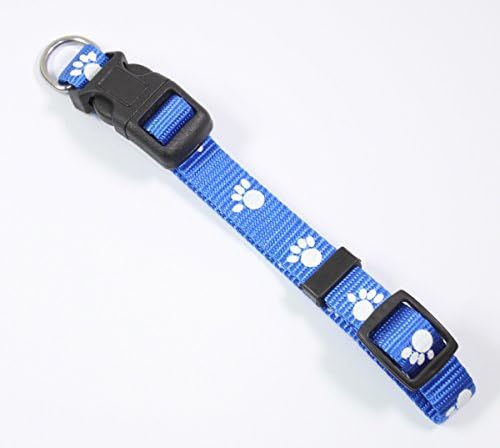 12 a 16 polegada de pata ajustável Prinha colar de nylon azul para cães de tamanho médio
